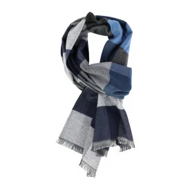 Casamoda Shawl Geweven | Antra Blauw Geblokt