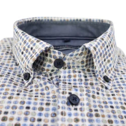 Casamoda Overhemd | Blauw Camel Print