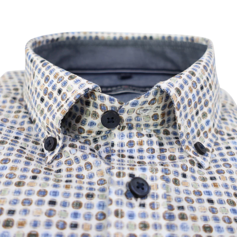 Casamoda Overhemd | Blauw Camel Print | www.pietkoopmans.nl
