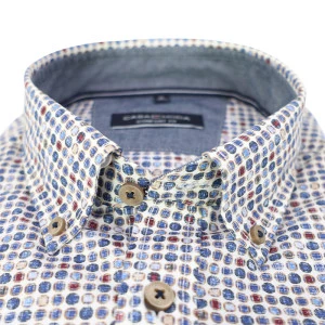 Casamoda Overhemd | Blauw Bordeaux Print