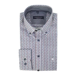 Casamoda Overhemd | Bordeaux Groene Print