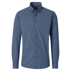 Casamoda heren overhemd | Blauw Met Print
