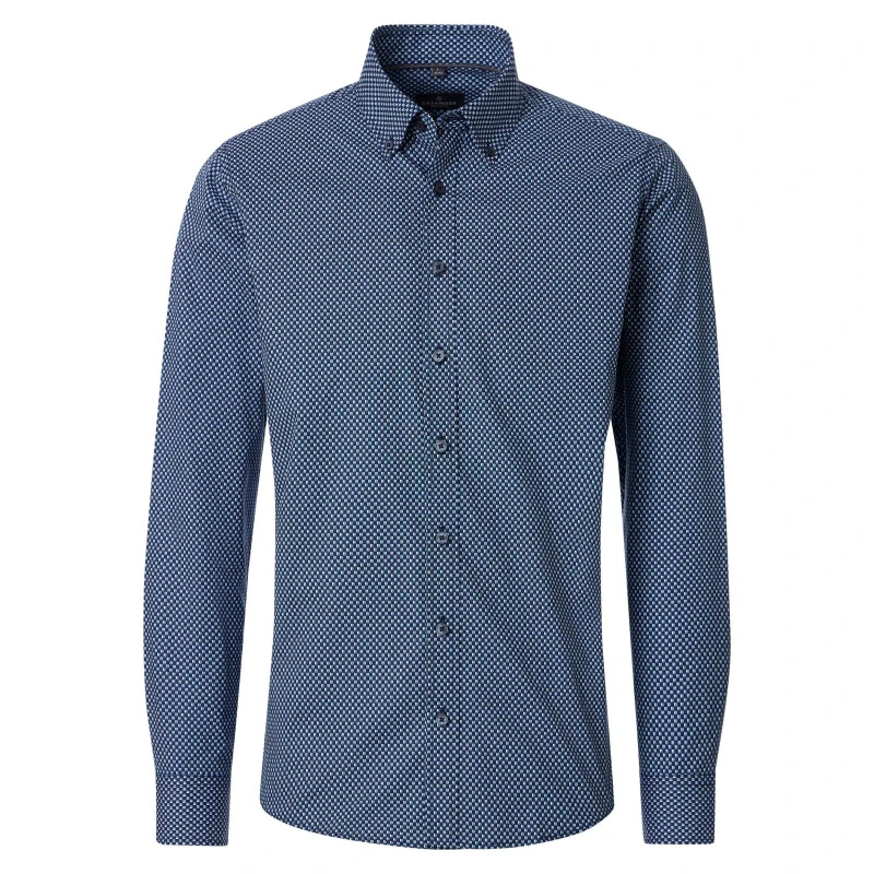 Casamoda Heren Overhemd | Blauw Met Print | www.pietkoopmans.nl