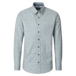 Casamoda Katoenen Overhemd | Beige met fijne print