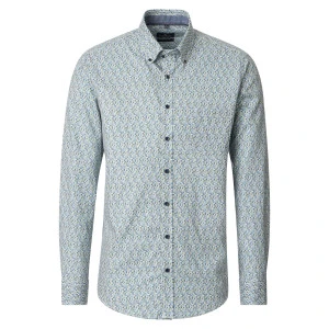 Casamoda Katoenen Overhemd | Beige met fijne print