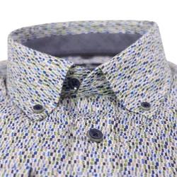 Casamoda Katoenen Overhemd | Beige met fijne print
