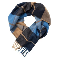 Casamoda Geweven Heren Sjaal | Blauw Zand