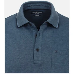 Casa Moda Polo Borstzak | Indigo Gemeleerd