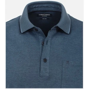 Casa Moda Polo Borstzak | Indigo Gemeleerd