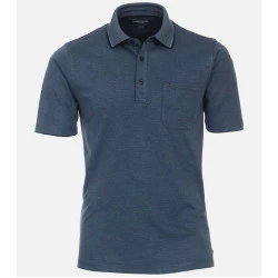 Casa Moda Polo Borstzak | Indigo Gemeleerd