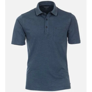 Casa Moda Polo Borstzak | Indigo Gemeleerd