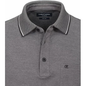 Casa Moda Polo Borstzak | Zwart Gemeleerd