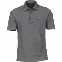 Casa Moda Polo Borstzak | Zwart Gemeleerd
