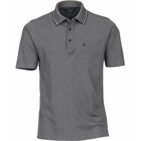 Casa Moda Polo Borstzak | Zwart Gemeleerd