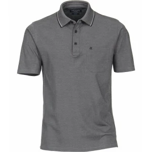 Casa Moda Polo Borstzak | Zwart Gemeleerd