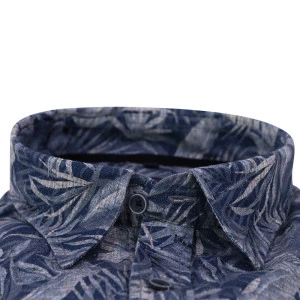 Casamoda Linnen Shirt | Blauwe Bladeren