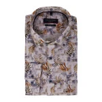 Casamoda Linnen Shirt | Goud Blad Print | www.pietkoopmans.nl