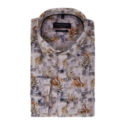 Casamoda Linnen Shirt | Goud Blad Print