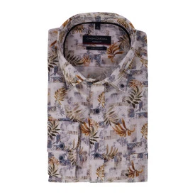 Casamoda Linnen Shirt | Goud Blad Print