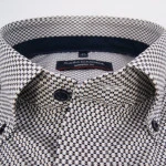 Casamoda Overhemd | Khaki Marine Print | www.pietkoopmans.nl