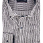 Casamoda Overhemd | Khaki Marine Print | www.pietkoopmans.nl