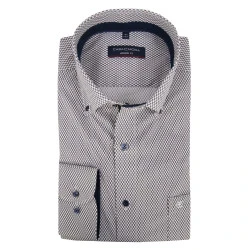 Casamoda Overhemd | Khaki Marine Print
