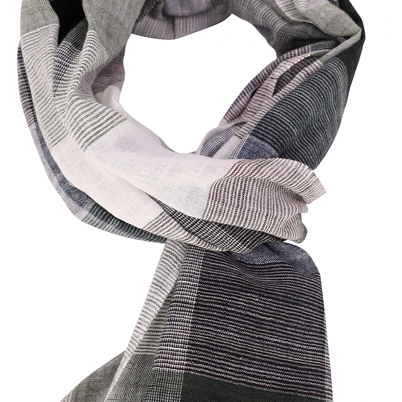 Casamoda Katoenen Shawl | Groen Geblokt | www.pietkoopmans.nl