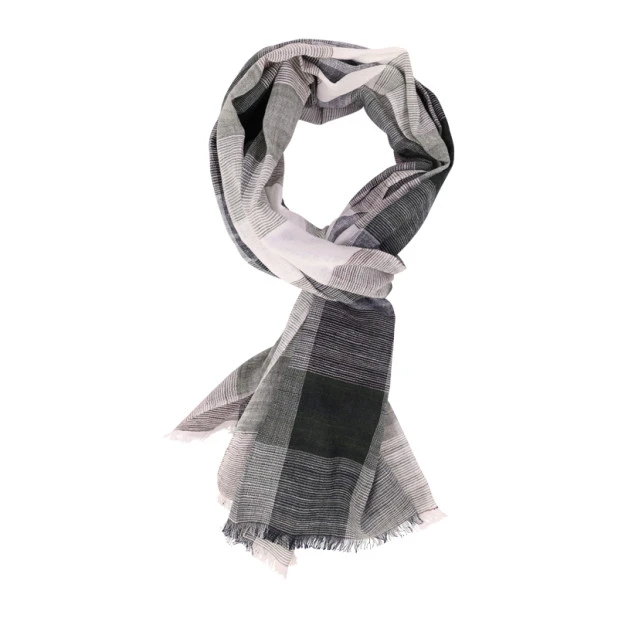 Casamoda Katoenen Shawl | Groen Geblokt | www.pietkoopmans.nl
