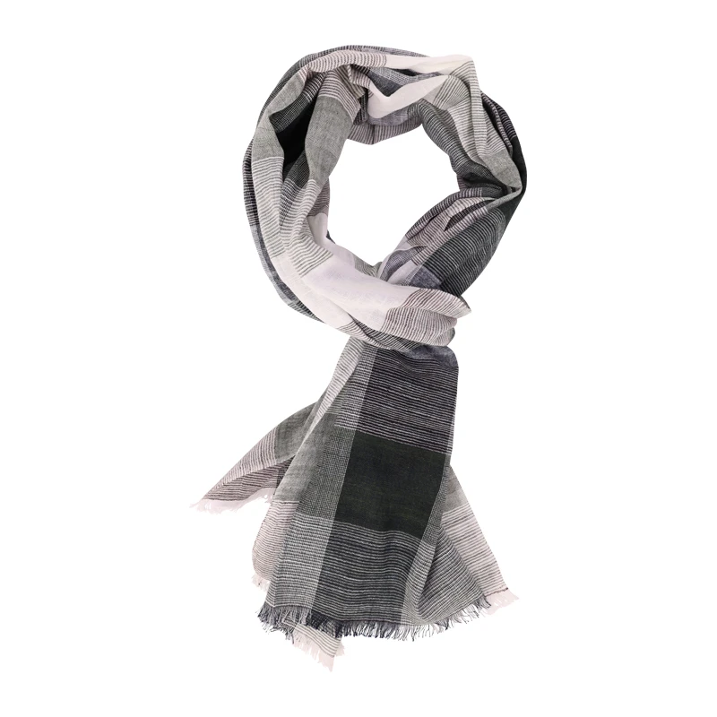 Casamoda Katoenen Shawl | Groen Geblokt | www.pietkoopmans.nl