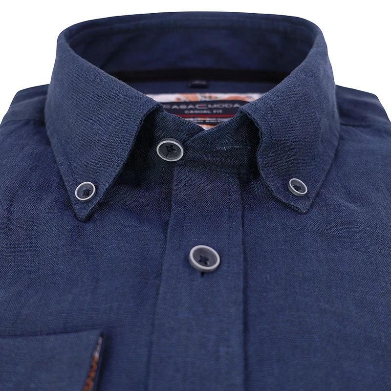 Casamoda Zomer Shirt | Linnen Marine | www.pietkoopmans.nl
