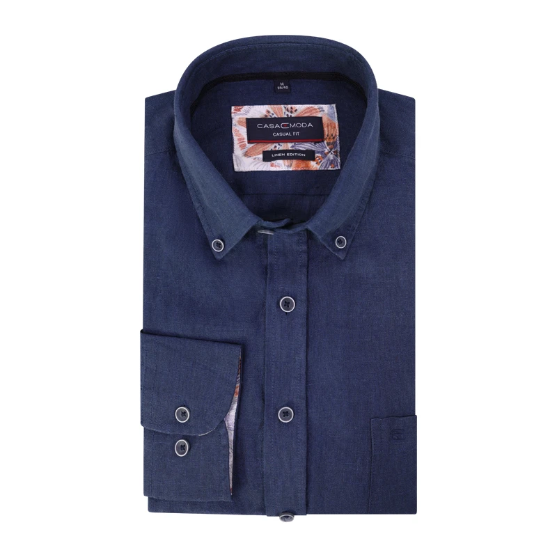 Casamoda Zomer Shirt | Linnen Marine | www.pietkoopmans.nl