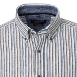 Casa Moda Zomer Shirt | Grijs Ecru Gestreept | www.pietkoopmans.nl