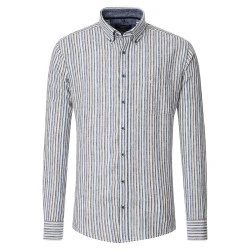 Casa Moda Zomer Shirt | Grijs Ecru Gestreept