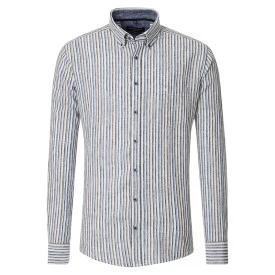 Casa Moda Zomer Shirt | Grijs Ecru Gestreept