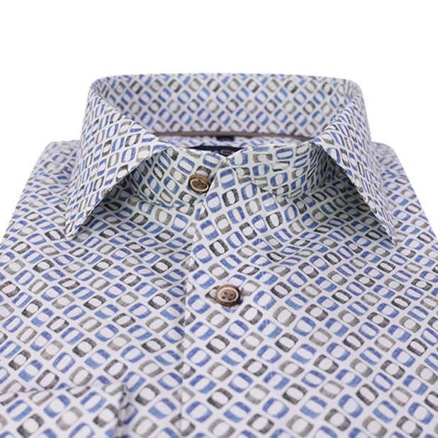 Casamoda Overhemd | Jeans Blauw Print | www.pietkoopmans.nl