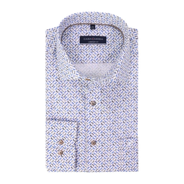 Casamoda Overhemd | Jeans Blauw Print | www.pietkoopmans.nl