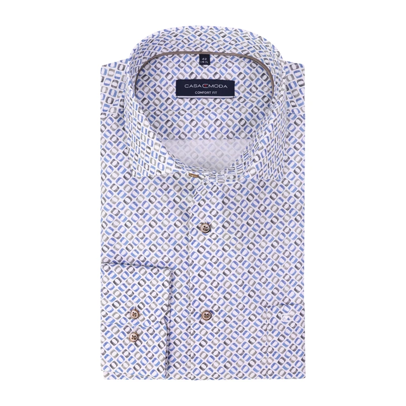 Casamoda Overhemd | Jeans Blauw Print | www.pietkoopmans.nl