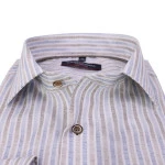 Casamoda Stretch Overhemd | Vintage Camel Gestreept | www.pietkoopmans.nl