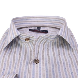 Casamoda Stretch Overhemd | Vintage Camel Gestreept