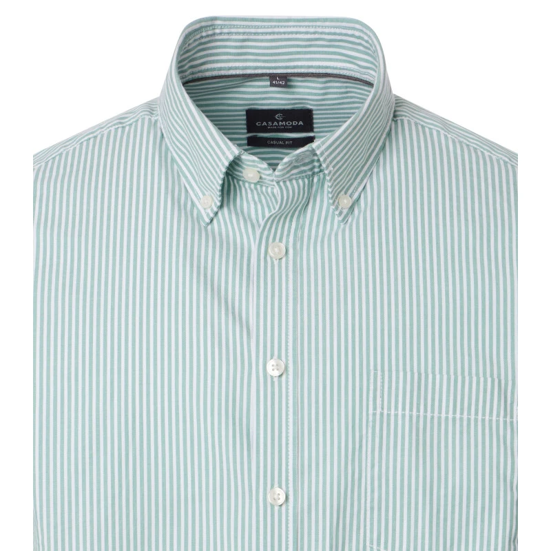 Casamoda Shirt | Groen Wit Gestreept | www.pietkoopmans.nl