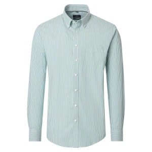 Casamoda Shirt | Groen Wit Gestreept
