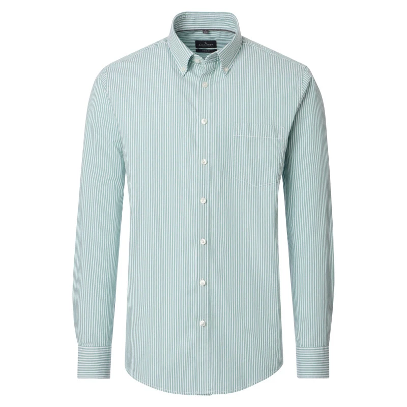 Casamoda Shirt | Groen Wit Gestreept | www.pietkoopmans.nl