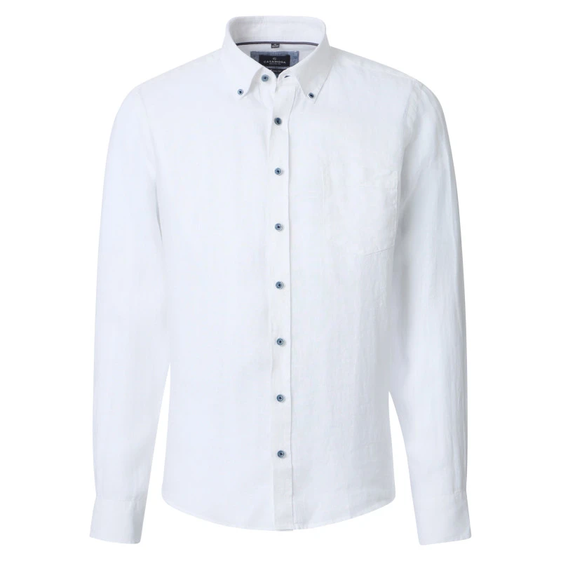 Casamoda Linnen Zomer Shirt | Wit | www.pietkoopmans.nl