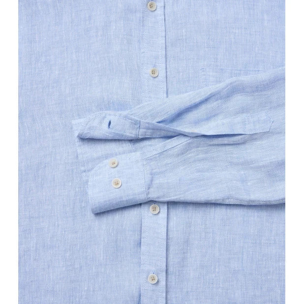 Casamoda Linnen Zomer Shirt | Lichtblauw | www.pietkoopmans.nl