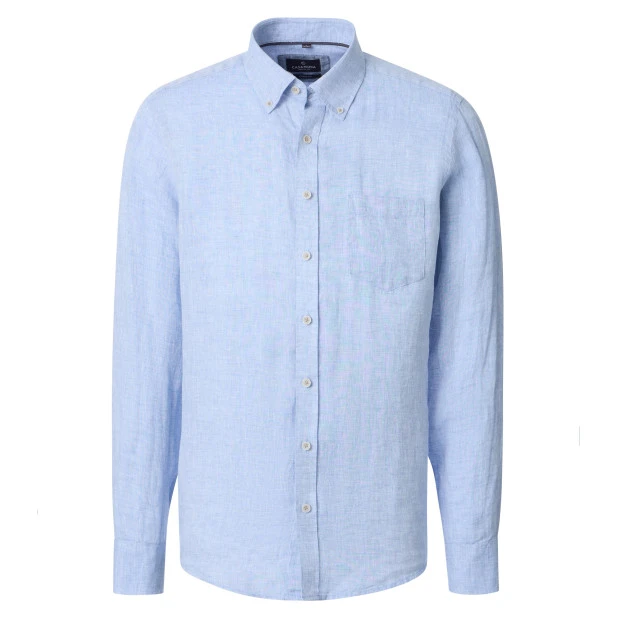 Casamoda Linnen Zomer Shirt | Lichtblauw | www.pietkoopmans.nl