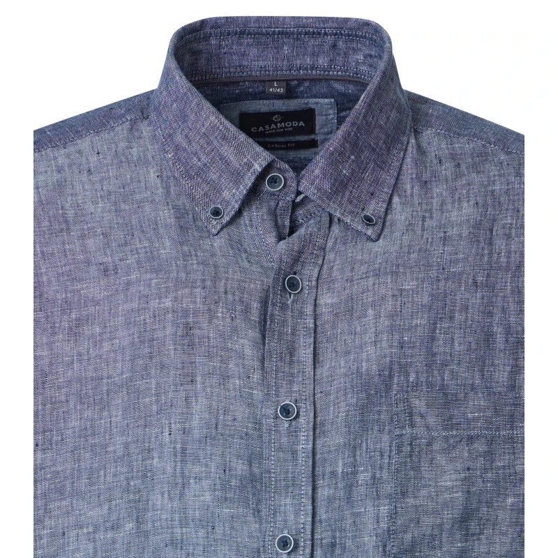 Casamoda Linnen Zomer Shirt | Navy | www.pietkoopmans.nl