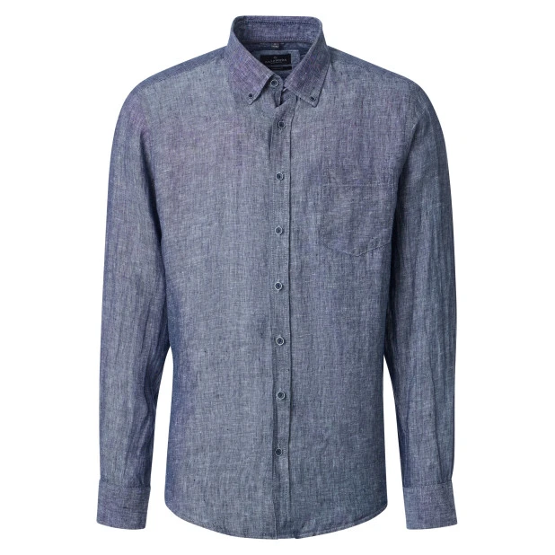 Casamoda Linnen Zomer Shirt | Navy | www.pietkoopmans.nl
