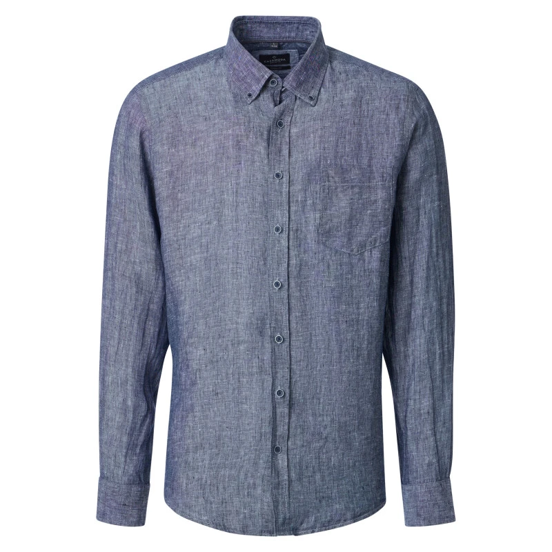 Casamoda Linnen Zomer Shirt | Navy | www.pietkoopmans.nl