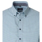 Casamoda Korte Mouw Shirt | Groen Blauw Print | www.pietkoopmans.nl