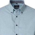 Casamoda Korte Mouw Shirt | Groen Blauw Print | www.pietkoopmans.nl
